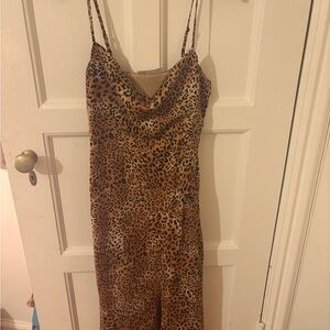 Leopard Print Slip Dress NWT
